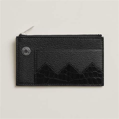 hermes crocodile card holder|Crocodile Compact touch card holder .